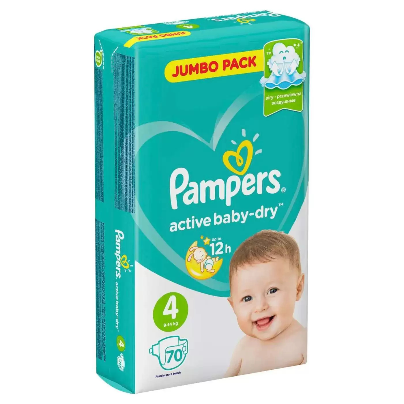 Подгузники PAMPERS Active Baby-Dry Maxi Jumbo 4 70шт