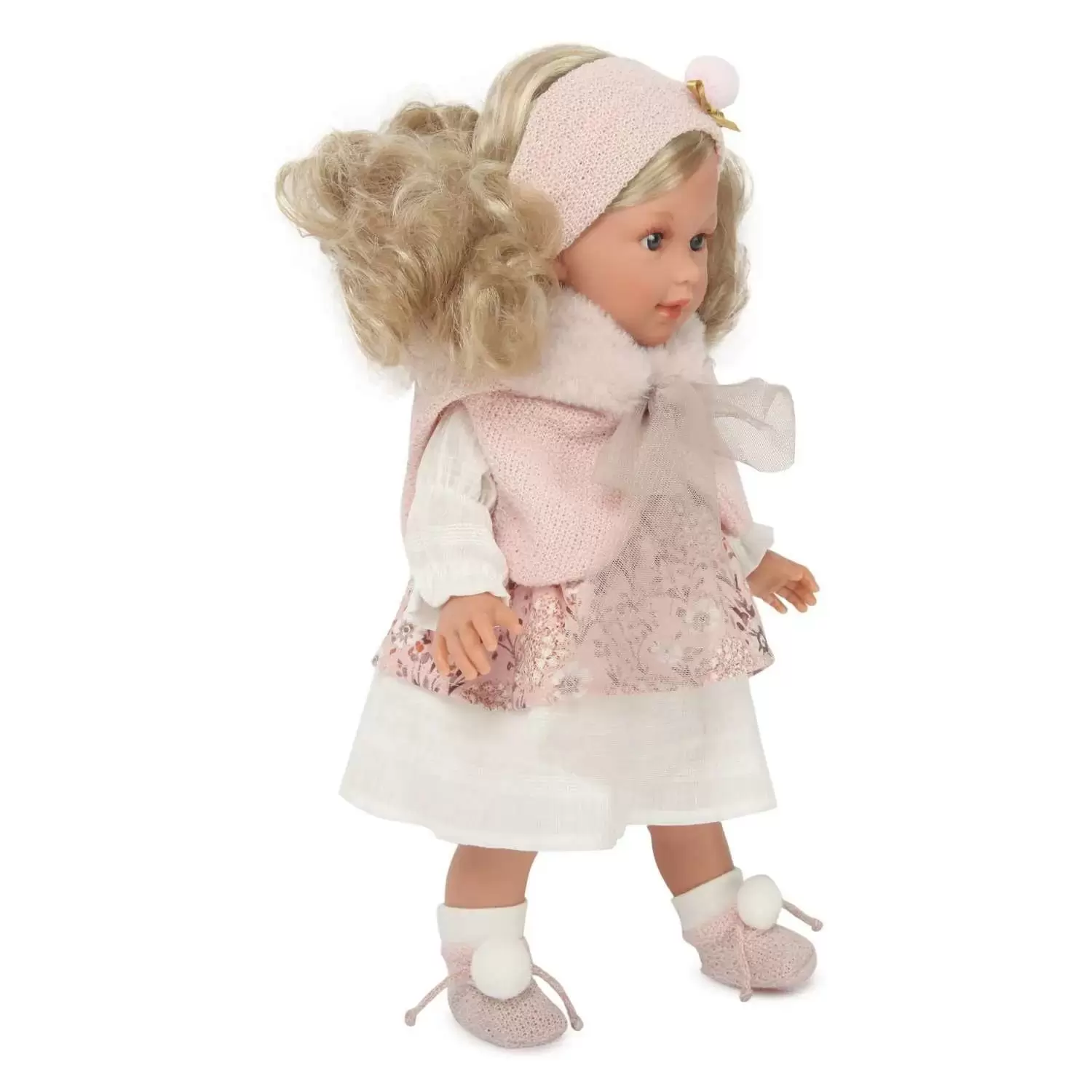 Кукла LLorens Люсия 40см блондинка в розов манто