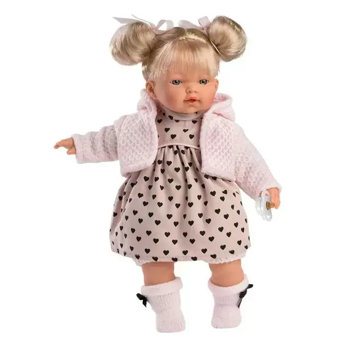 Кукла LLorens Роберта 33см блондинка в платье с сердечками