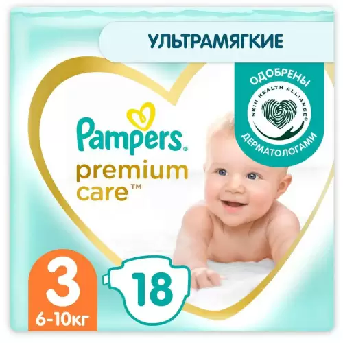 Подгузники PAMPERS Premium Care Midi (6-10 кг) 18шт