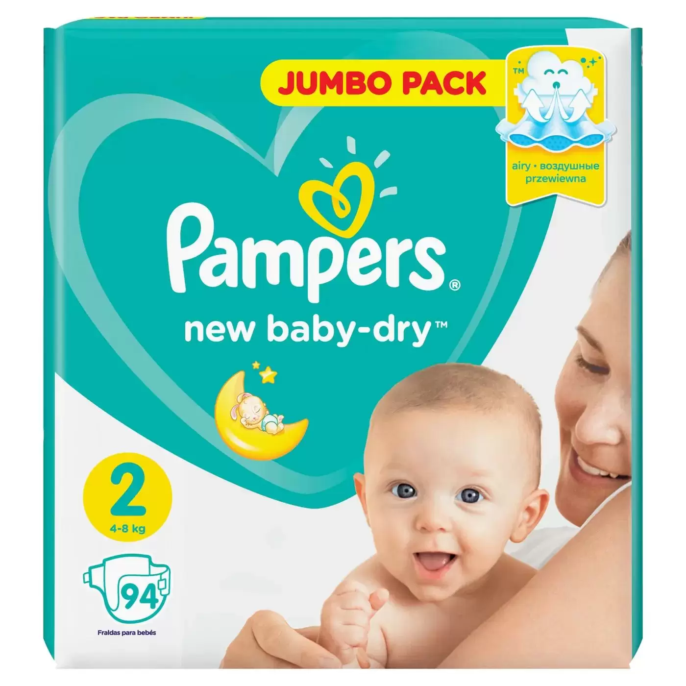 Подгузники PAMPERS New Baby-Dry Mini Jumbo 2 94шт