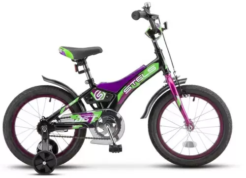 Велосипед STELS Jet 16 дюймов чёрный/фиолетовый (5 - 6 лет)