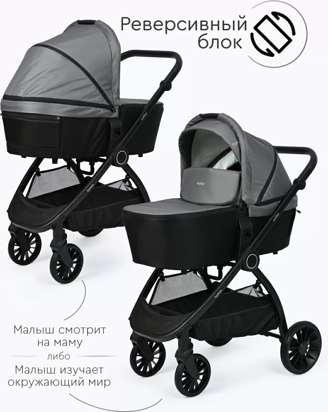 Коляска детская Tomix Walker 3in1 Grey