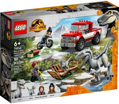 Конструктор LEGO Jurassic World Блу и поимки бетавелоцираптора кор