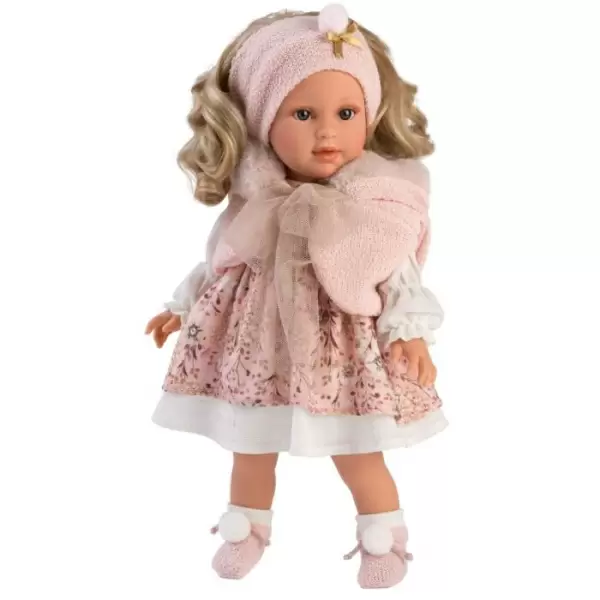 Кукла LLorens Люсия 40см блондинка в розов манто