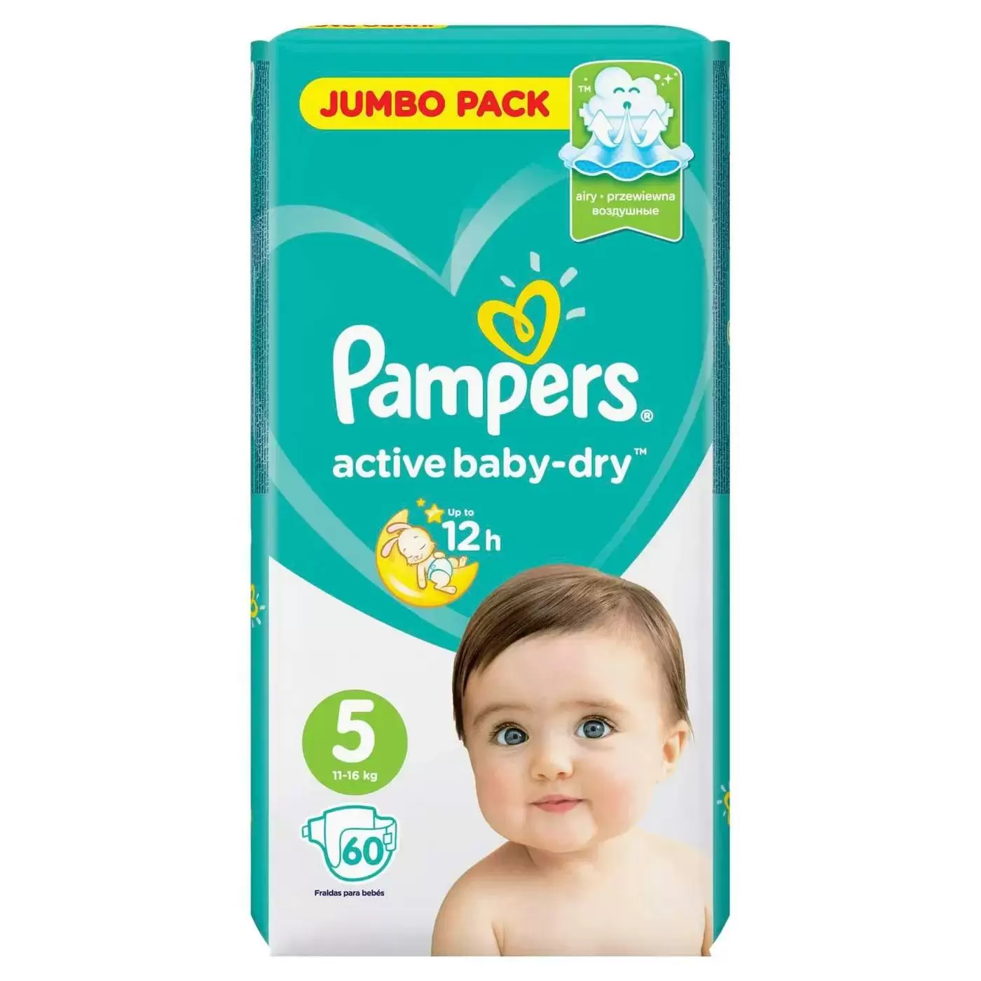 Подгузники PAMPERS Active Baby-Dry Junior Jumbo 5 60шт