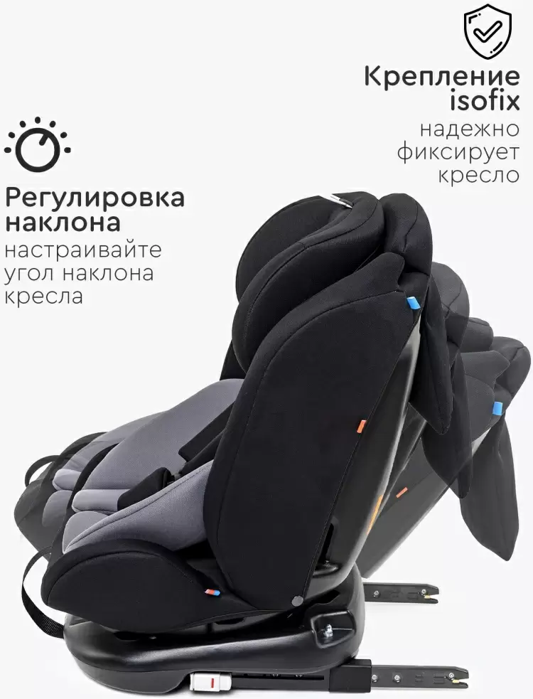 Автокресло Tomix Major ISOFIX гр 0+1/2/3 0-36кг серый