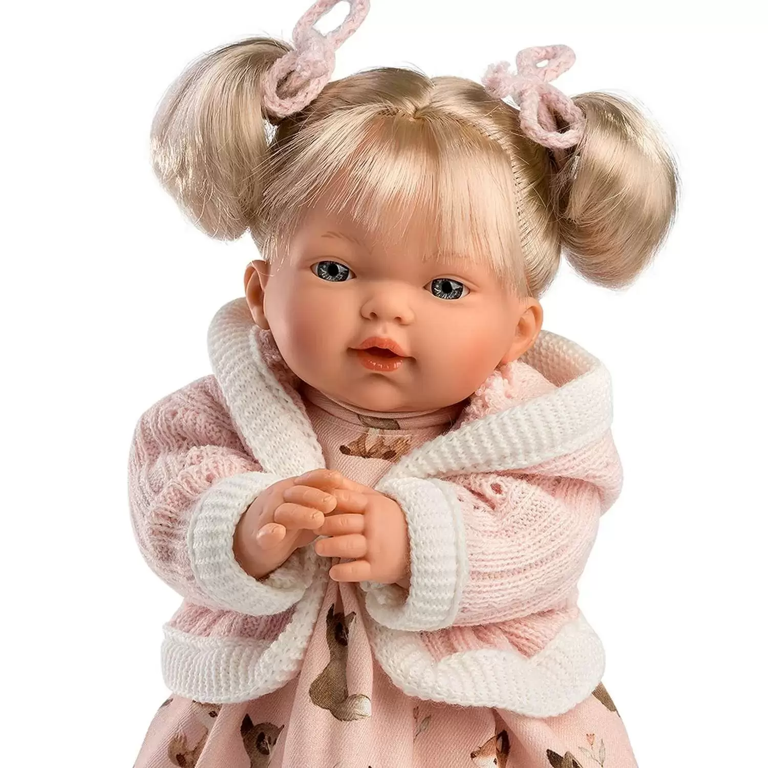 Кукла LLorens Роберта 33см блондинка в платье с лисятами