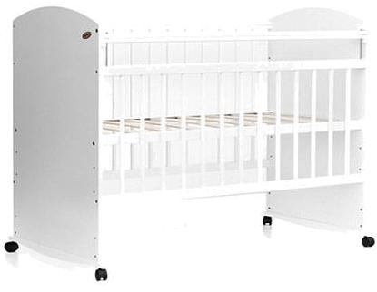 Кровать BAMBINI Элеганс М.01.10.06 колесо-качалка белый