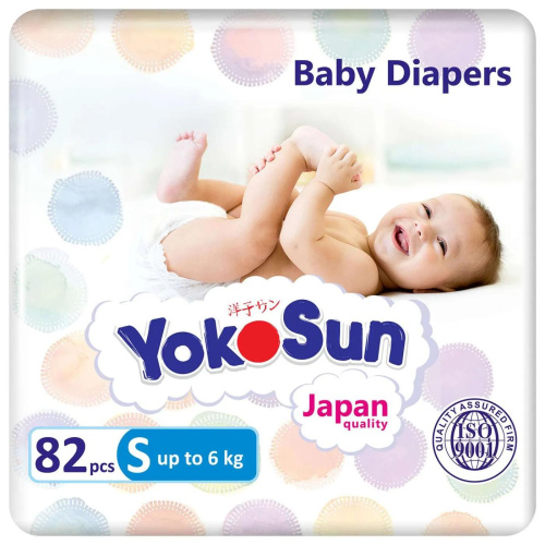 Подгузники YokoSun S до 6кг 82шт