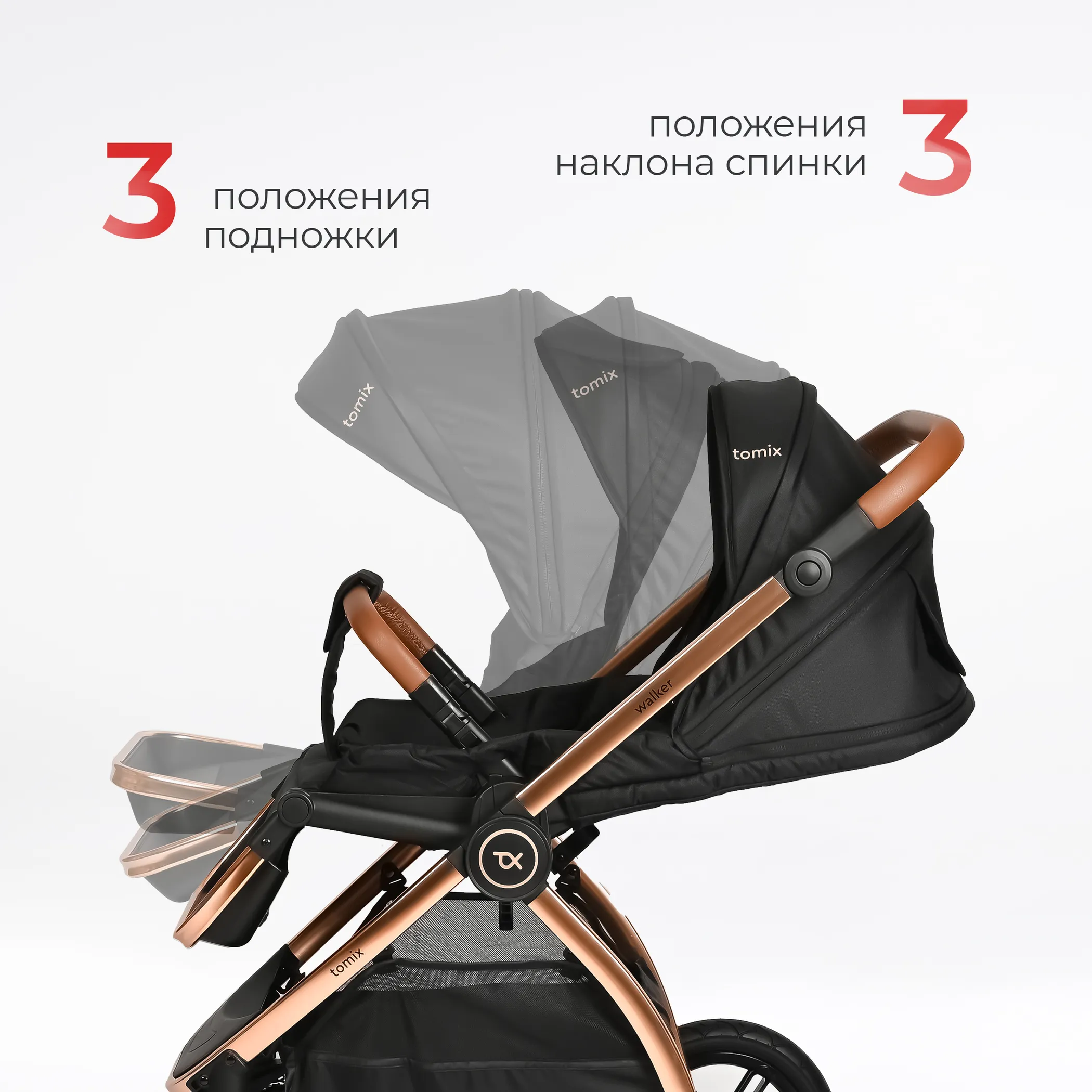 Коляска 3 в 1 Tomix Walker lux