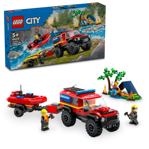 Конструктор LEGO City Пожарная машина 4x4 со спасательной лодкой