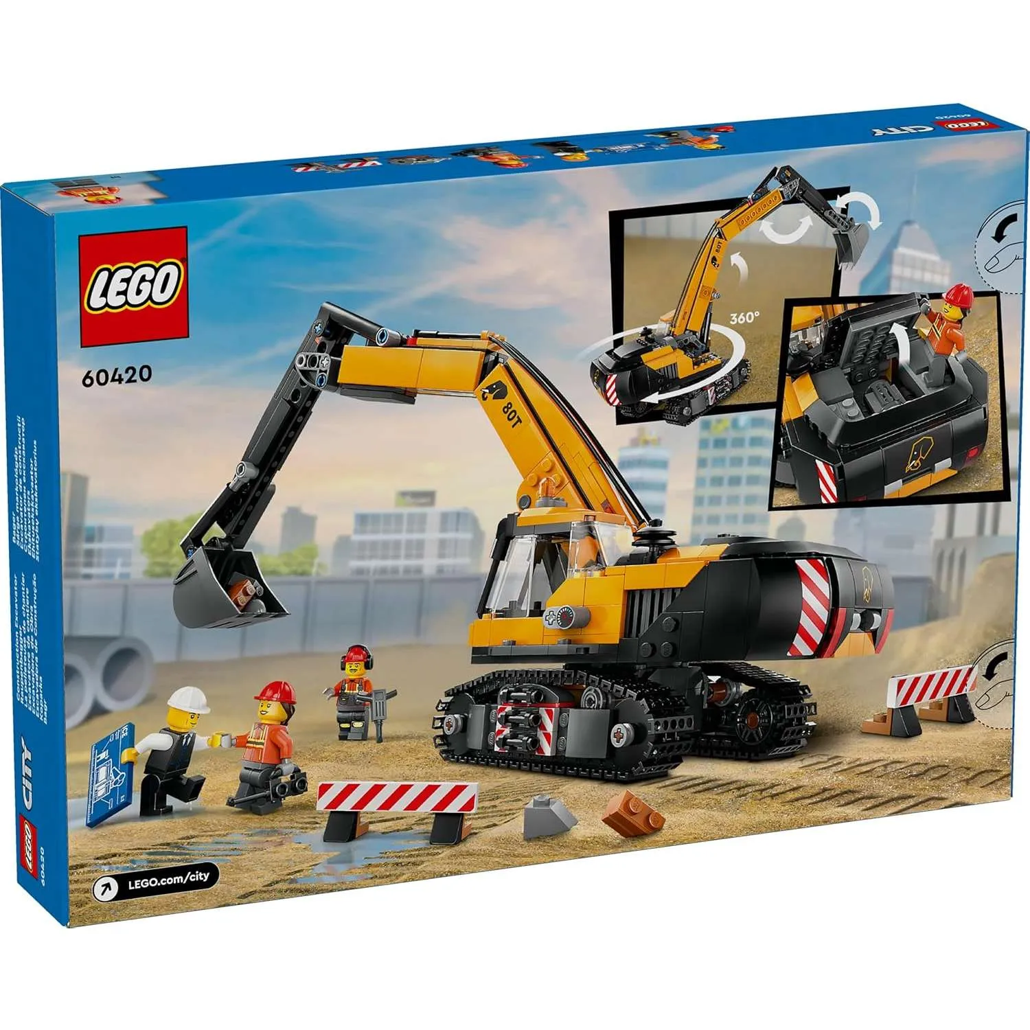 Конструктор LEGO City Желтый строительный экскаватор
